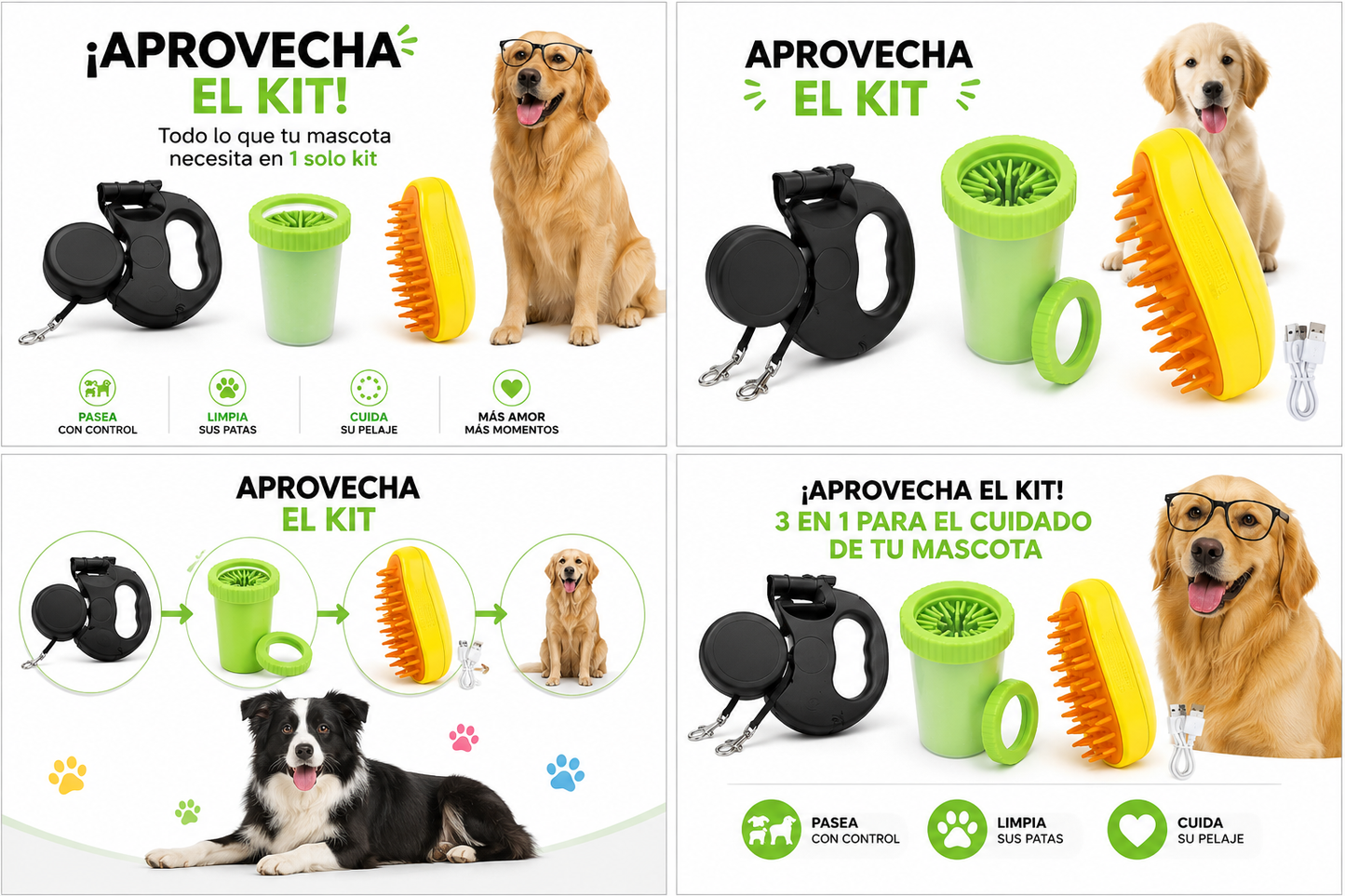 Kit Completo de Paseo y Cuidado para Mascotas
